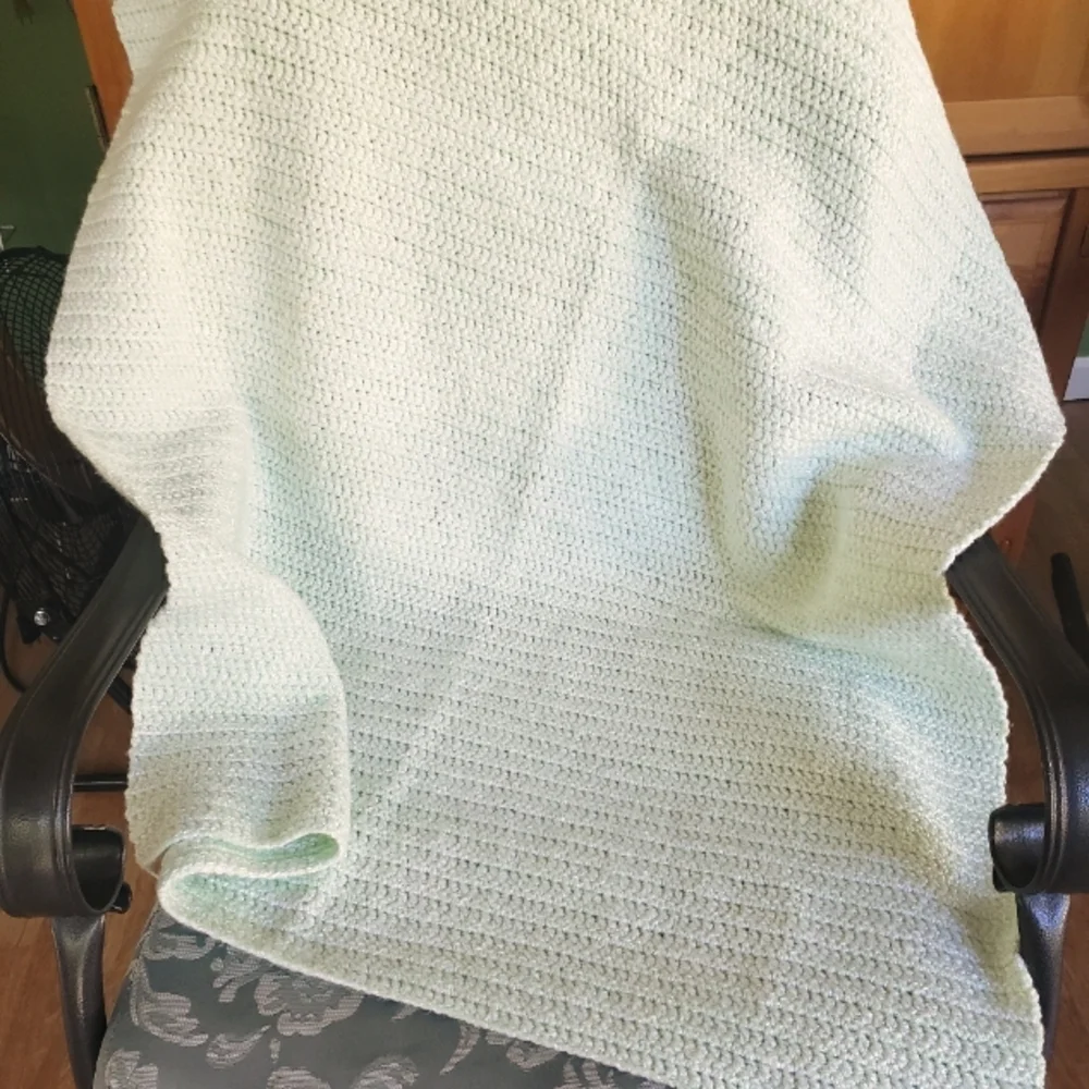 Baby blanket handmade 34x42 inches  green